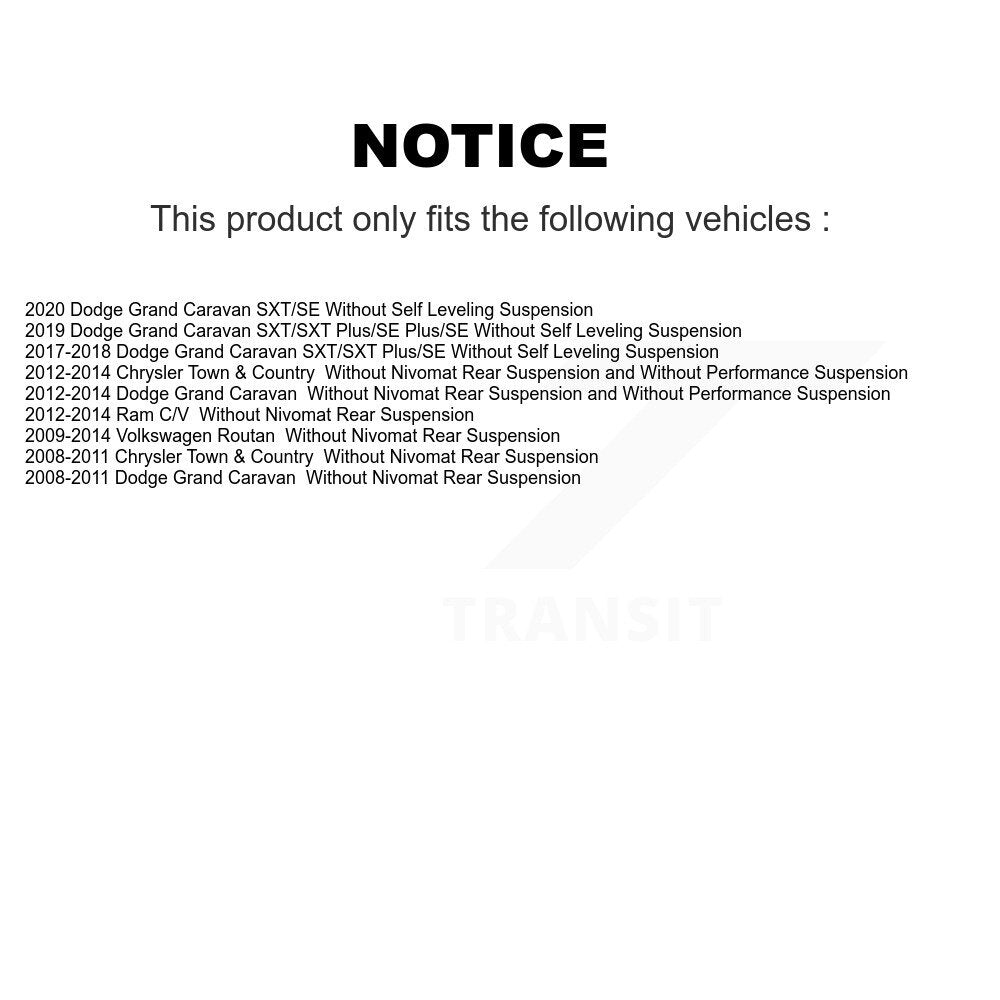 Kit de jambes de suspension avant et arrière, pour Dodge Grand Caravan Chrysler Town & Country
