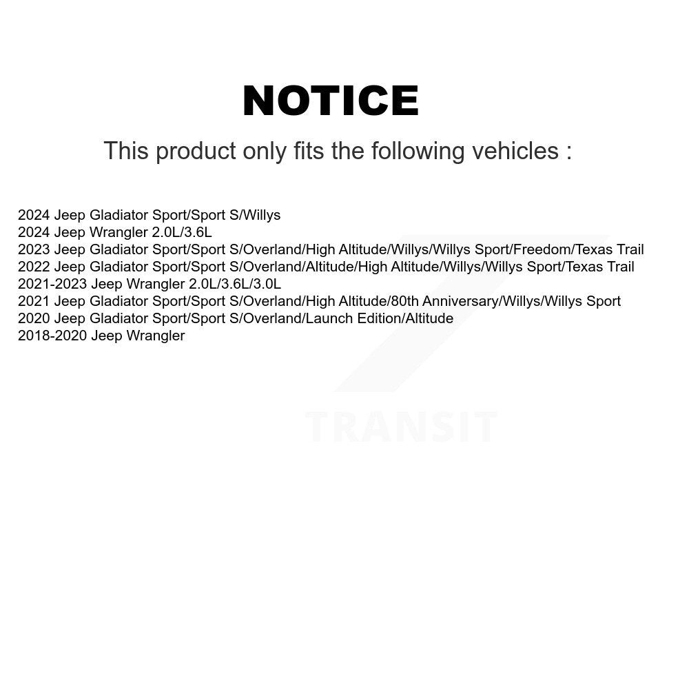 Paire d'amortisseurs de Suspension avant pour Jeep Wrangler Gladiator K78-101061