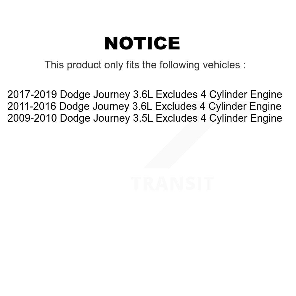 Kit de ressorts hélicoïdaux pour amortisseurs avant, pour Dodge Journey, exclut le moteur à 4 cylindres