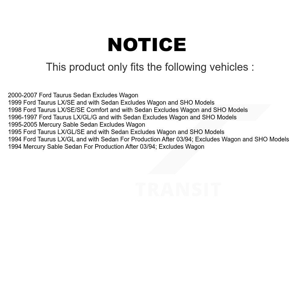 Paire de supports de ressorts hélicoïdaux, amortisseurs arrière complets, pour Ford Taurus Mercury Sable