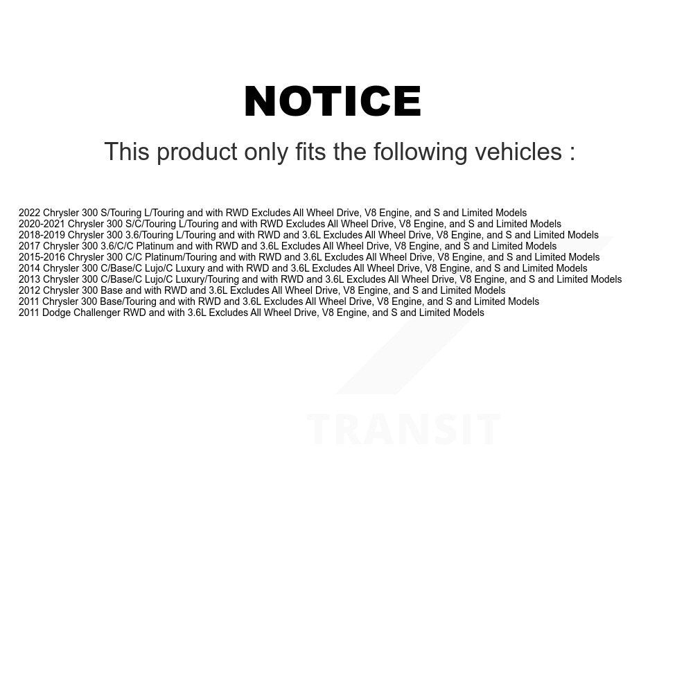 Amortisseurs avant complets et paire de ressorts hélicoïdaux pour Chrysler 300 Dodge Challenge