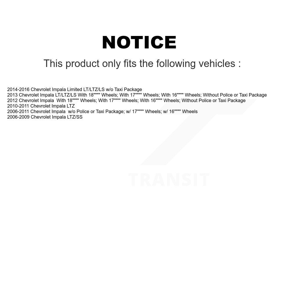Paire de supports de ressorts hélicoïdaux, amortisseurs avant complets, pour Chevrolet Impala Limited