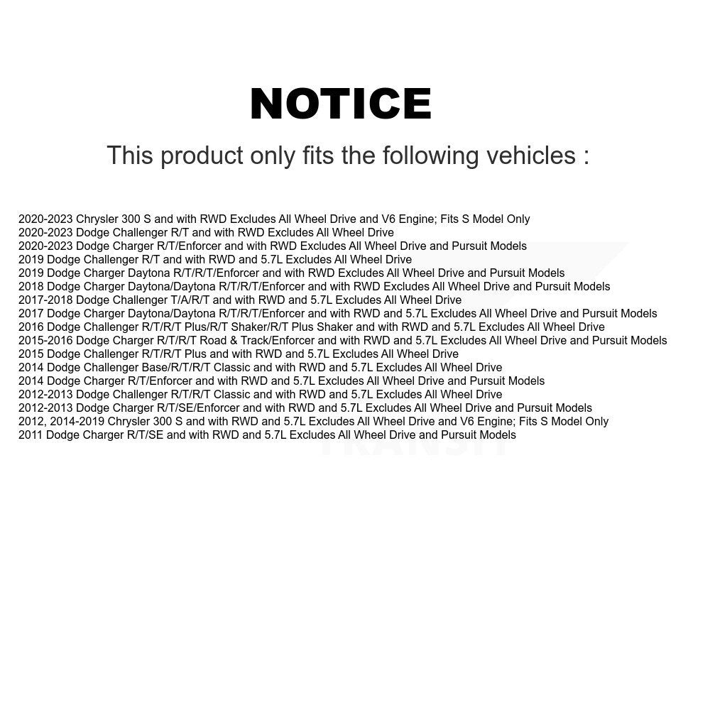 Paire de ressorts hélicoïdaux avant complets, pour Dodge Charger Chrysler 300 Challenger