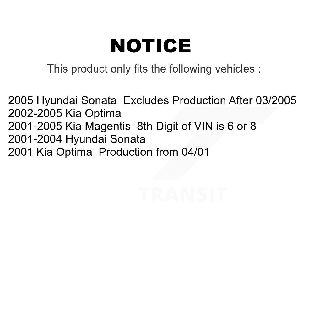 Kit complet de ressorts hélicoïdaux de jambe de force avant et arrière, pour Hyundai Sonata Kia Optima Magenti