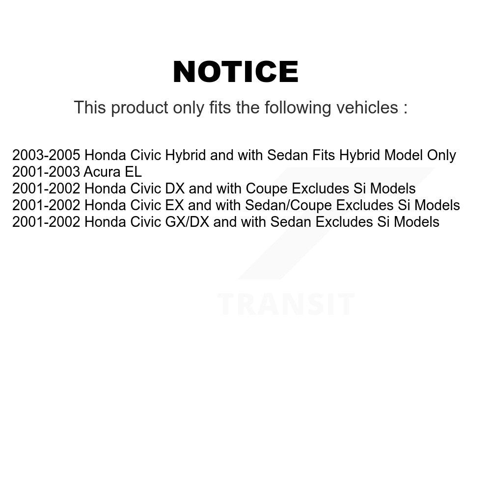 Kit complet de montage de ressorts hélicoïdaux, amortisseurs avant et arrière, pour Honda Civic Acura EL