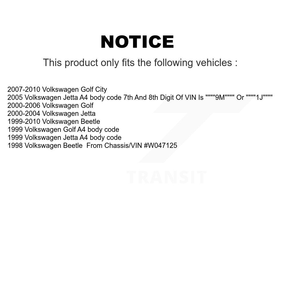 Kit d'extrémité de biellette de direction avant gauche et de démarrage, pour Volkswagen Jetta Golf Beetle Cit