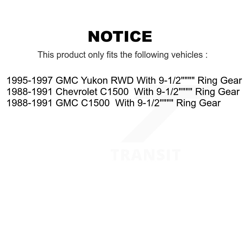 Kit de roulement de frein à tambour arrière pour C1500 Chevrolet GMC Yukon avec couronne de 9 à 1/2 pouces