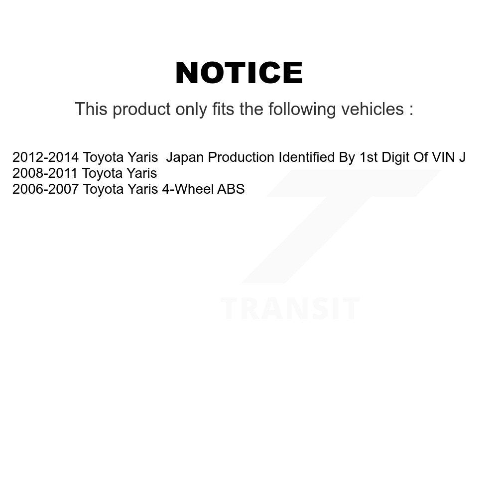 Kit d'assemblage de frein à tambour arrière et de roulement de moyeu de roue pour Toyota Yaris K7D-100335
