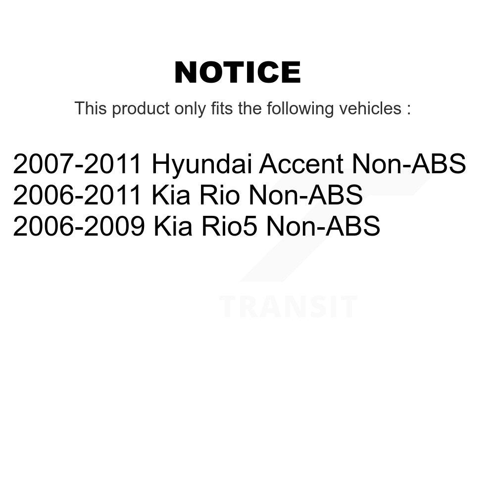 Kit de frein à tambour arrière et roulement de moyeu pour Hyundai Accent Kia Rio Rio5 sans ABS