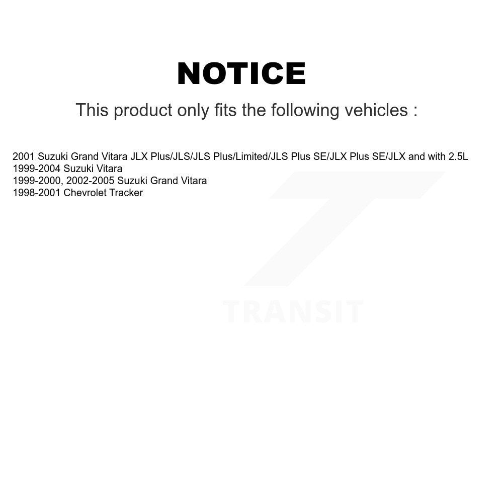Kit de matériel et roulements de tambour de frein arrière, pour Suzuki Grand Vitara Chevrolet Tracke