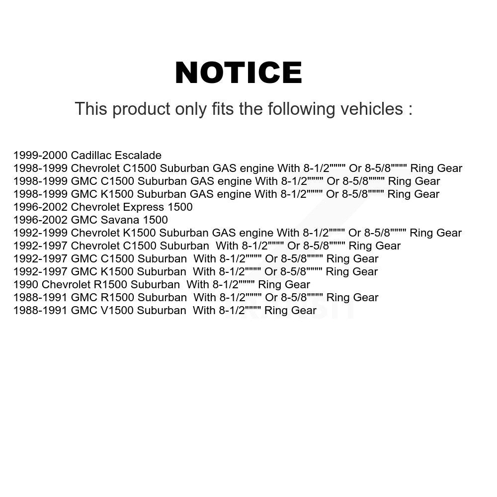 Kit de roulement de chaussures de tambour de frein arrière, pour Chevrolet K1500 Suburban GMC Express 1500