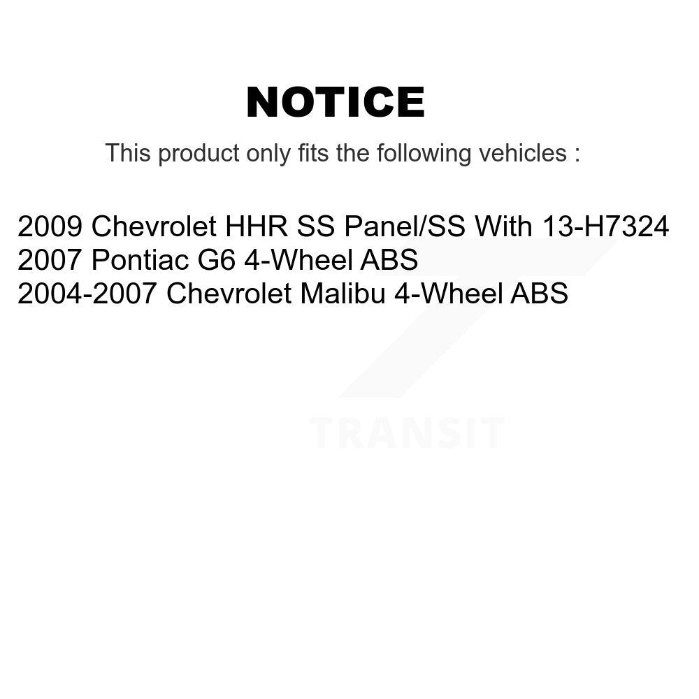 Chaussures de tambour de frein arrière et Kit de roulement de moyeu pour Chevrolet Malibu Pontiac G6 HHR