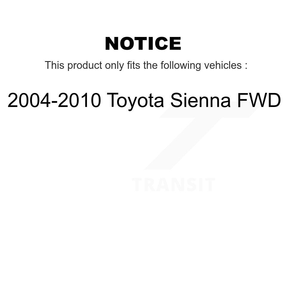Kit de roulements de moyeu pour cylindres de roue arrière et chaussures de tambour, pour Toyota Sienna FWD 04-10