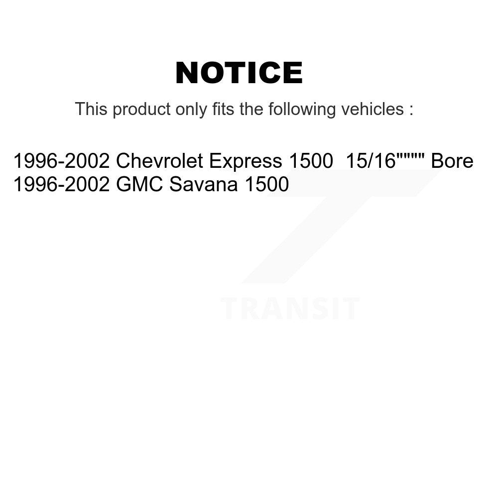 Kit de roulements pour cylindres de roue arrière et chaussures de tambour, pour Chevrolet Express 1500 GMC