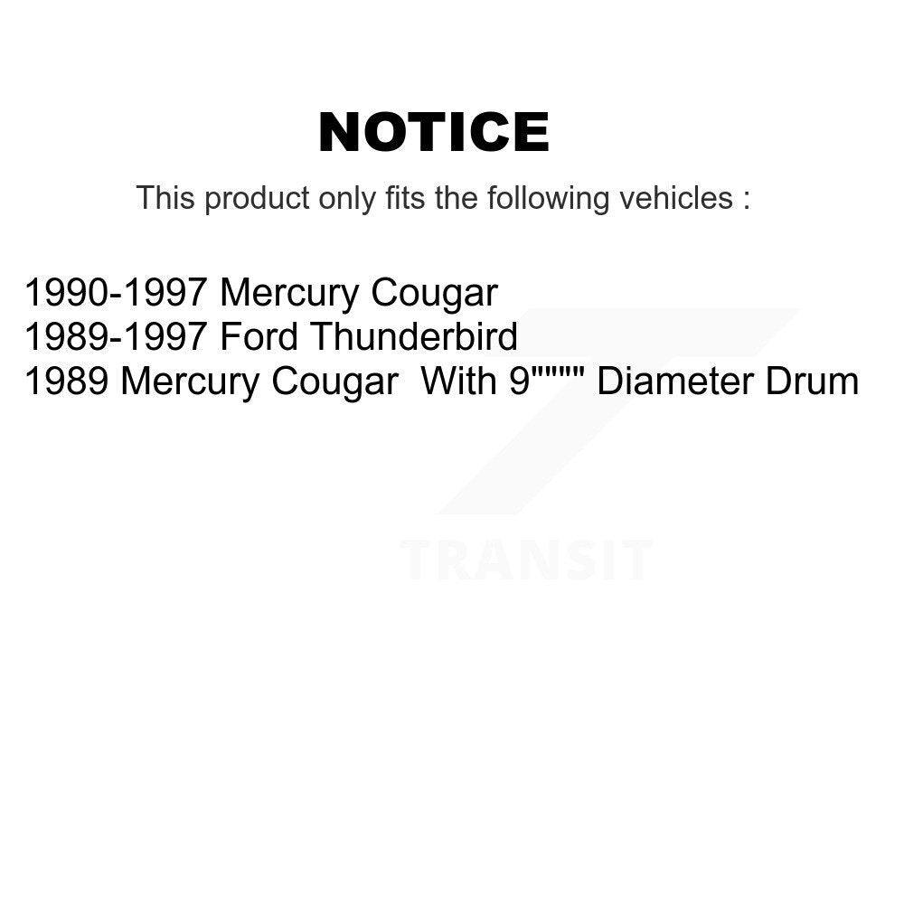 Cylindres de roue arrière et kit de roulement pour Ford Thunderbird Mercury Cougar