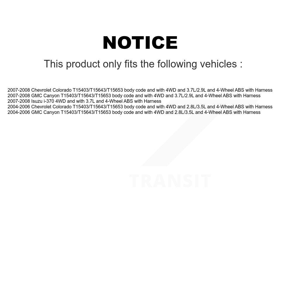 Kit de capteurs supplémentaires pour roulement de moyeu de roue avant gauche, pour Chevrolet Colorado GMC Canyon