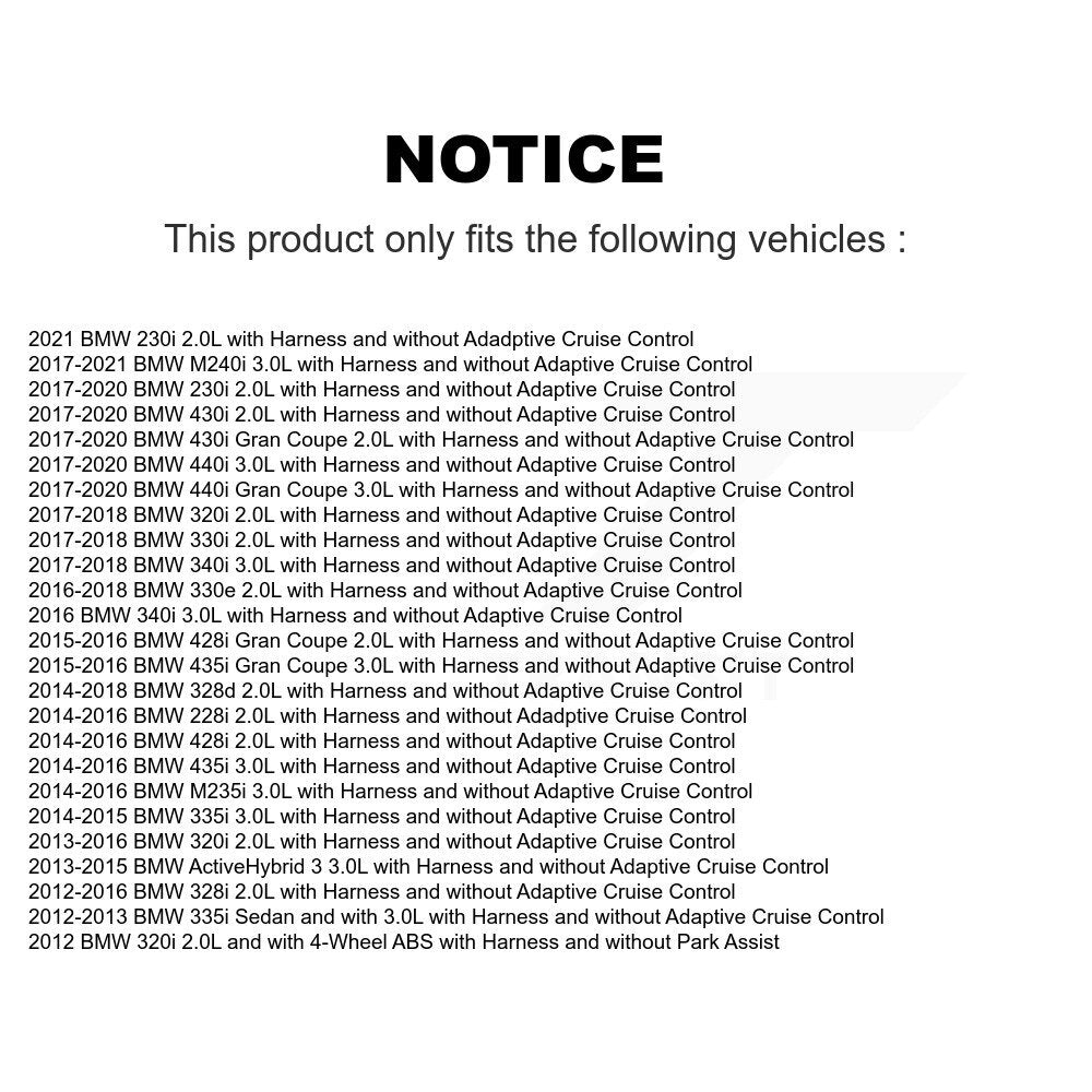 Kit de capteur de roulement de moyeu de roue avant, pour BMW 328i 320i M235i 335i M240i 228i 435i