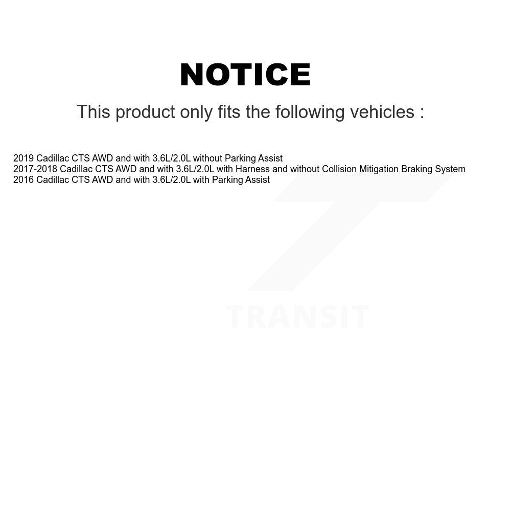Kit de roulement de moyeu de roue avant et capteur ABS pour Cadillac CTS AWD avec 3,6 l 2,0 l