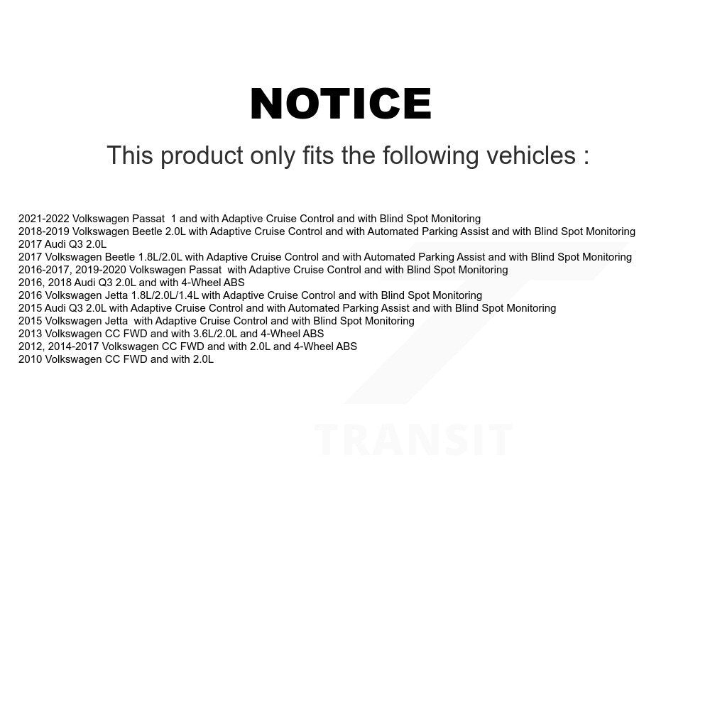 Kit de capteur de roulement de moyeu de roue arrière, pour Volkswagen Jetta Passat Audi Q3 Beetle CC