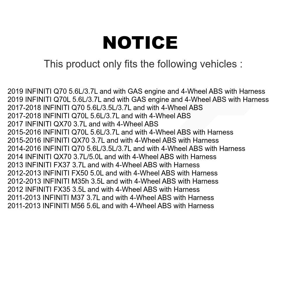 Kit de roulement et capteur de moyeu de roue arrière, pour INFINITI QX70 M37 FX35 FX37 Q70 Q70L M5