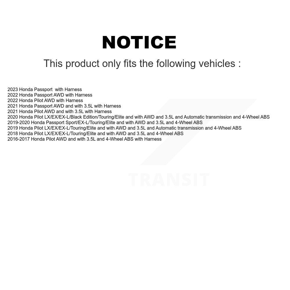 Kit de roulement de moyeu de roue arrière et de capteur ABS pour Honda Pilot Passport K7S-100603