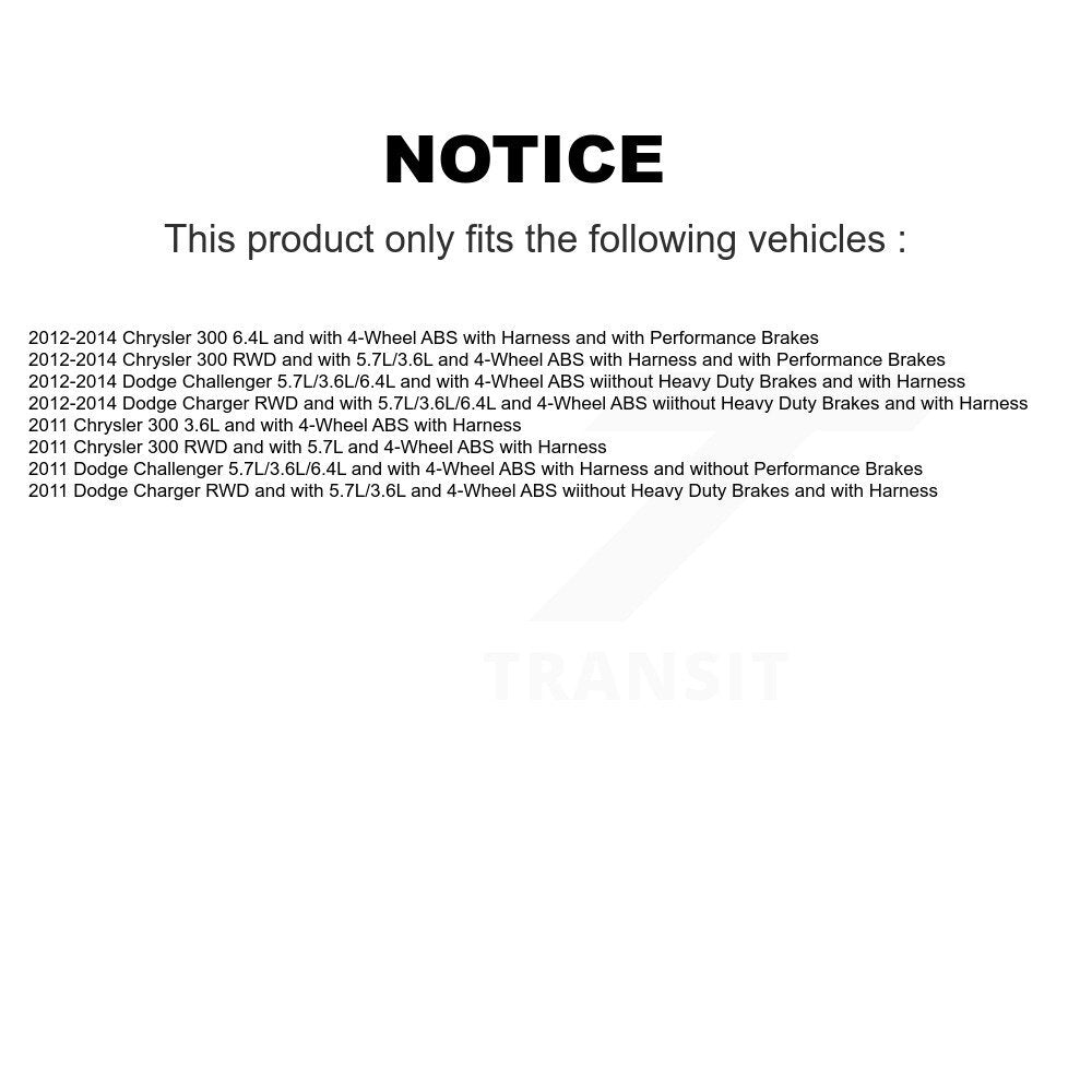 Kit de capteur ABS de roulement de moyeu de roue arrière, pour Dodge Chrysler 300 chargeur Challenger
