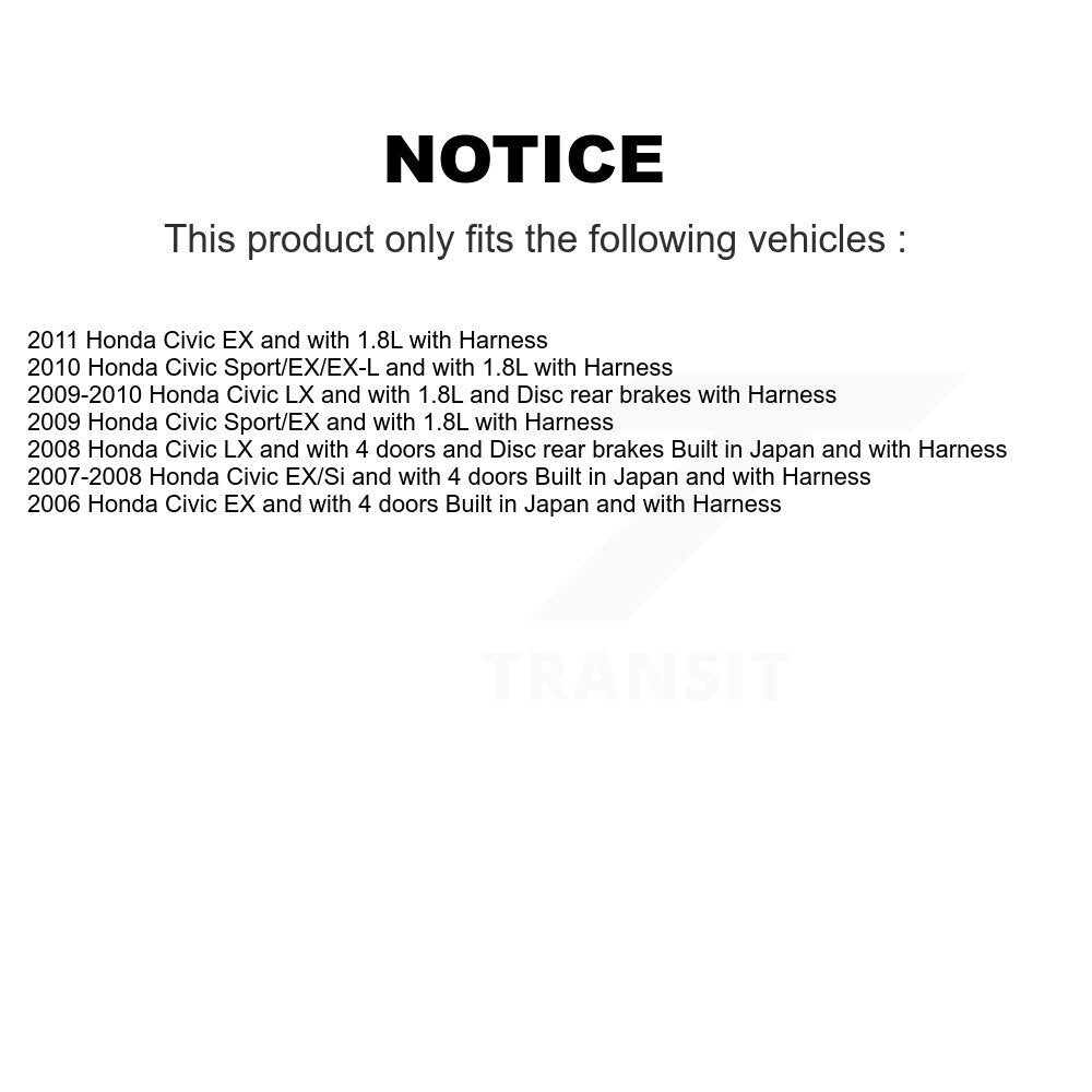 Kit de roulement de moyeu de roue arrière et capteur ABS pour Honda Civic K7S-100892