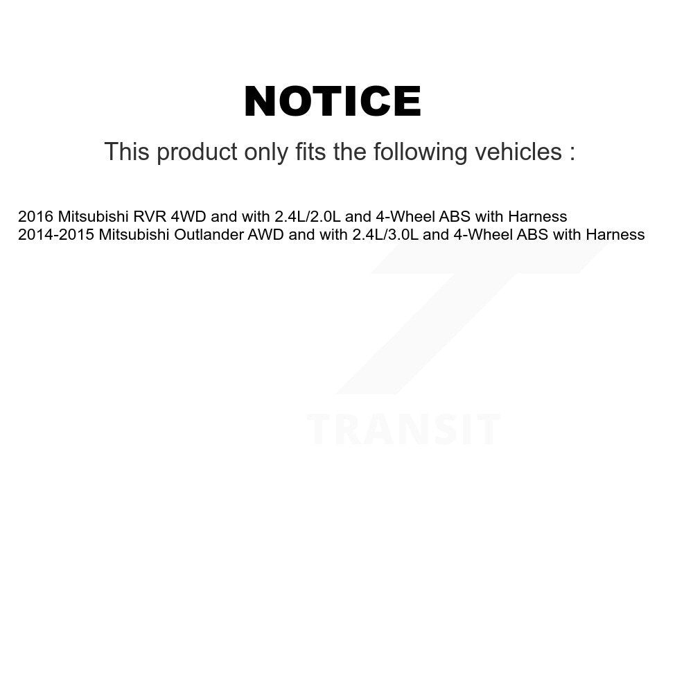 Kit de capteur ABS de roulement de moyeu de roue arrière pour Mitsubishi Outlander RVR avec harnais