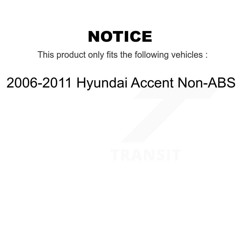 Kit de roulement de moyeu de roue arrière et capteur ABS pour Hyundai Accent 2006 – 2011, sans ABS