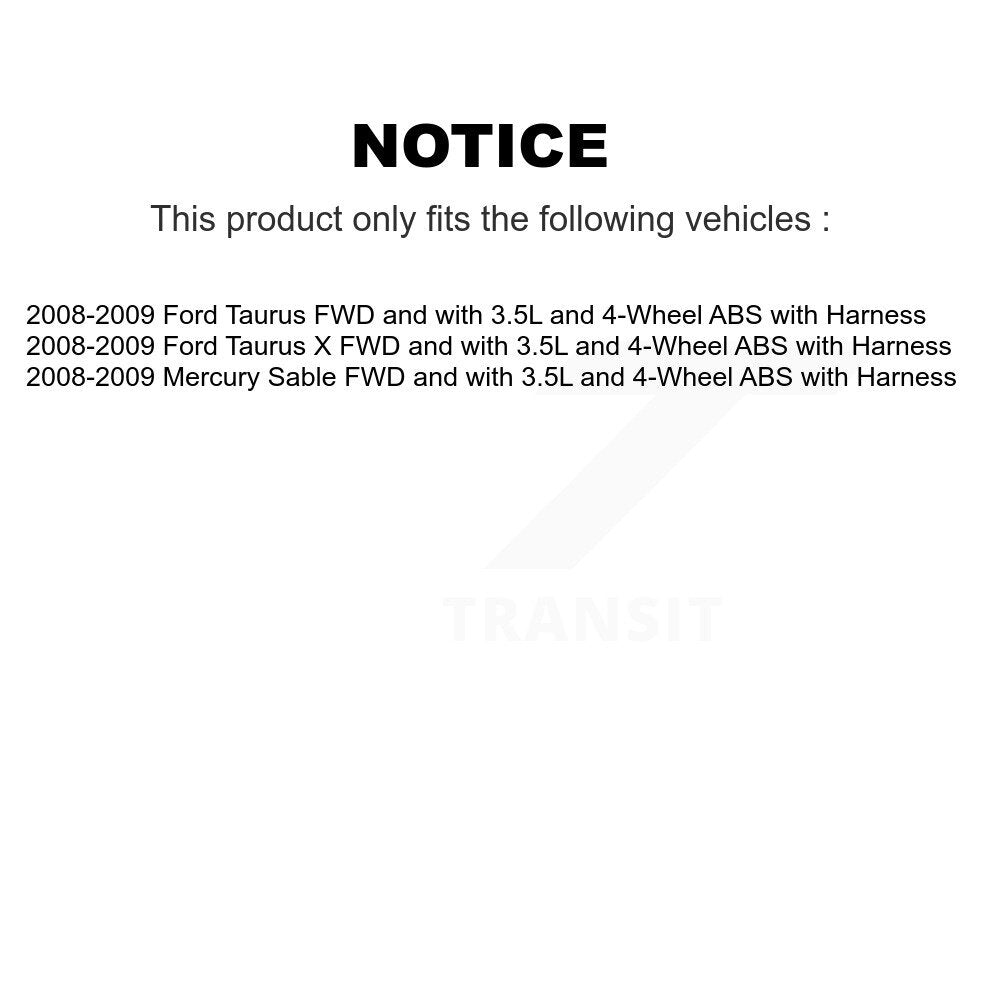 Kit de roulements et capteurs de moyeu de roue arrière, pour Ford Taurus X Mercury Sable avec harnais