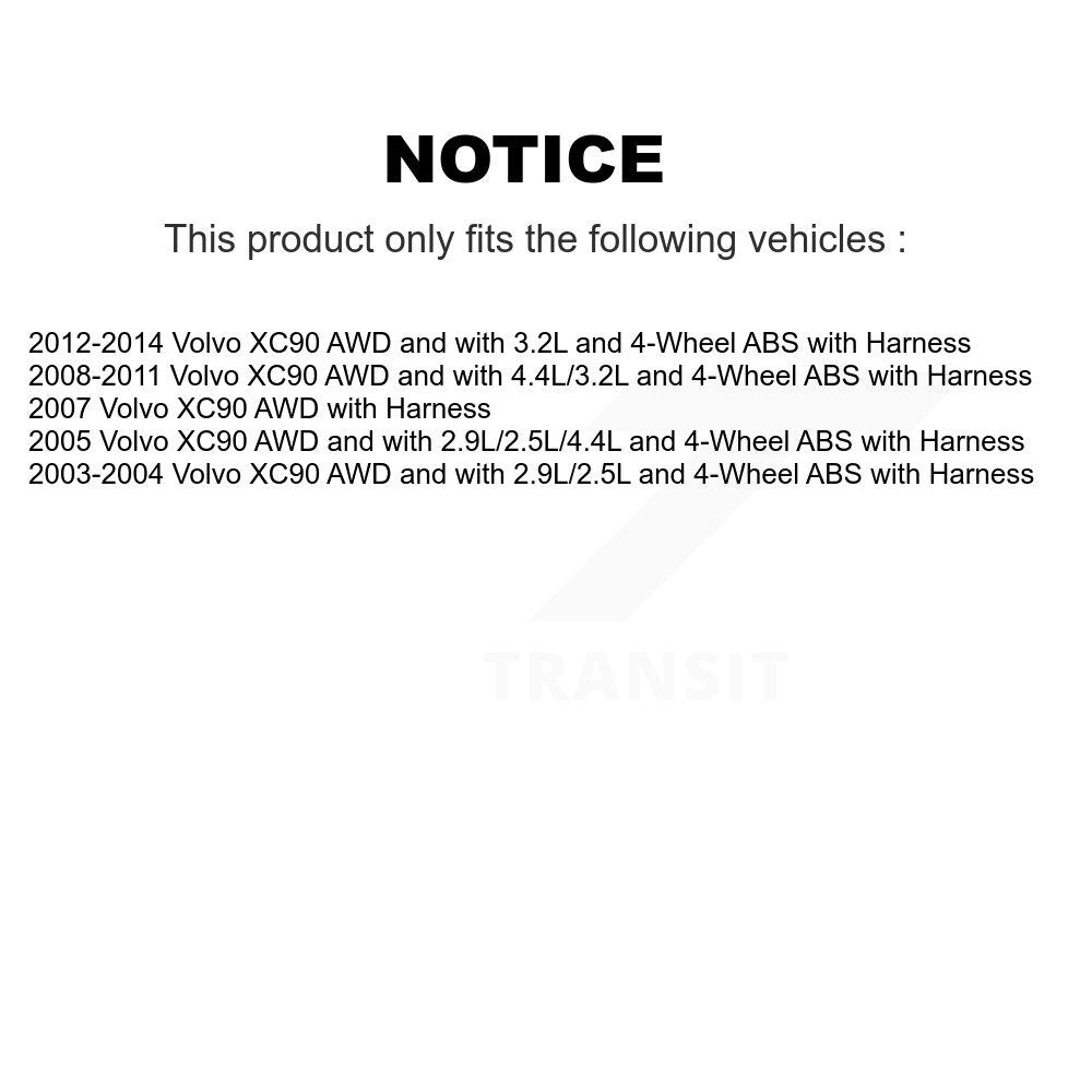 Kit de roulement de moyeu de roue arrière et capteur ABS pour Volvo XC90 avec harnais K7S-10123