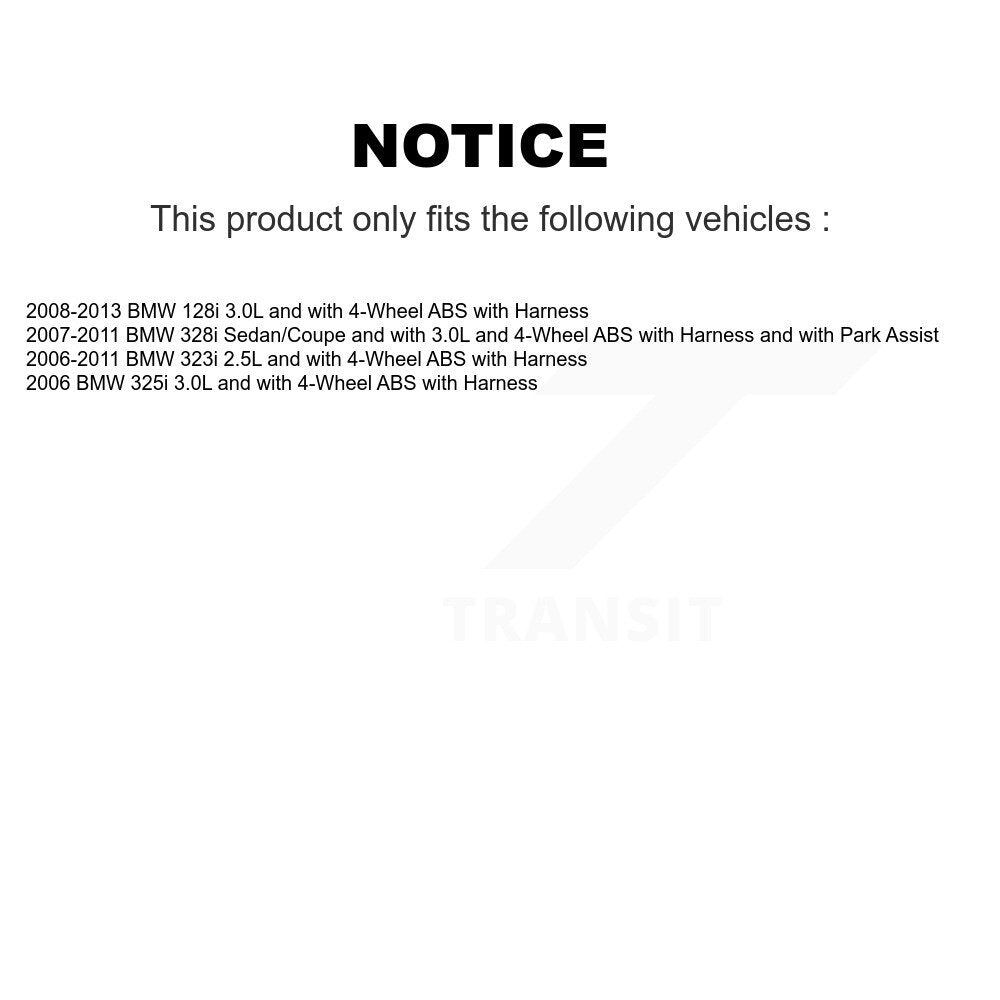Kit de roulement de roue arrière et capteur ABS pour BMW 323i 328i 128i 325i K7S-101285