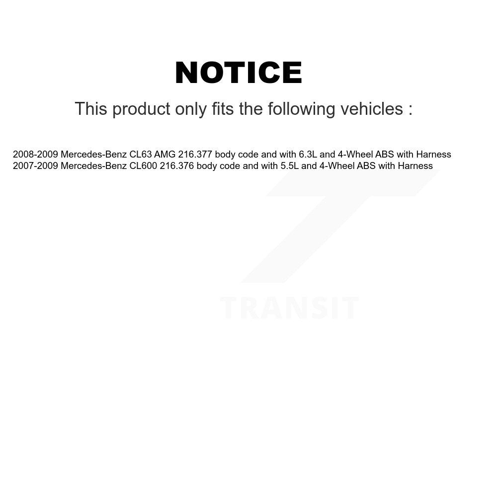 Kit de capteurs ABS de roulement de roue arrière, pour Mercedes-Benz CL63 AMG CL600 avec harnais