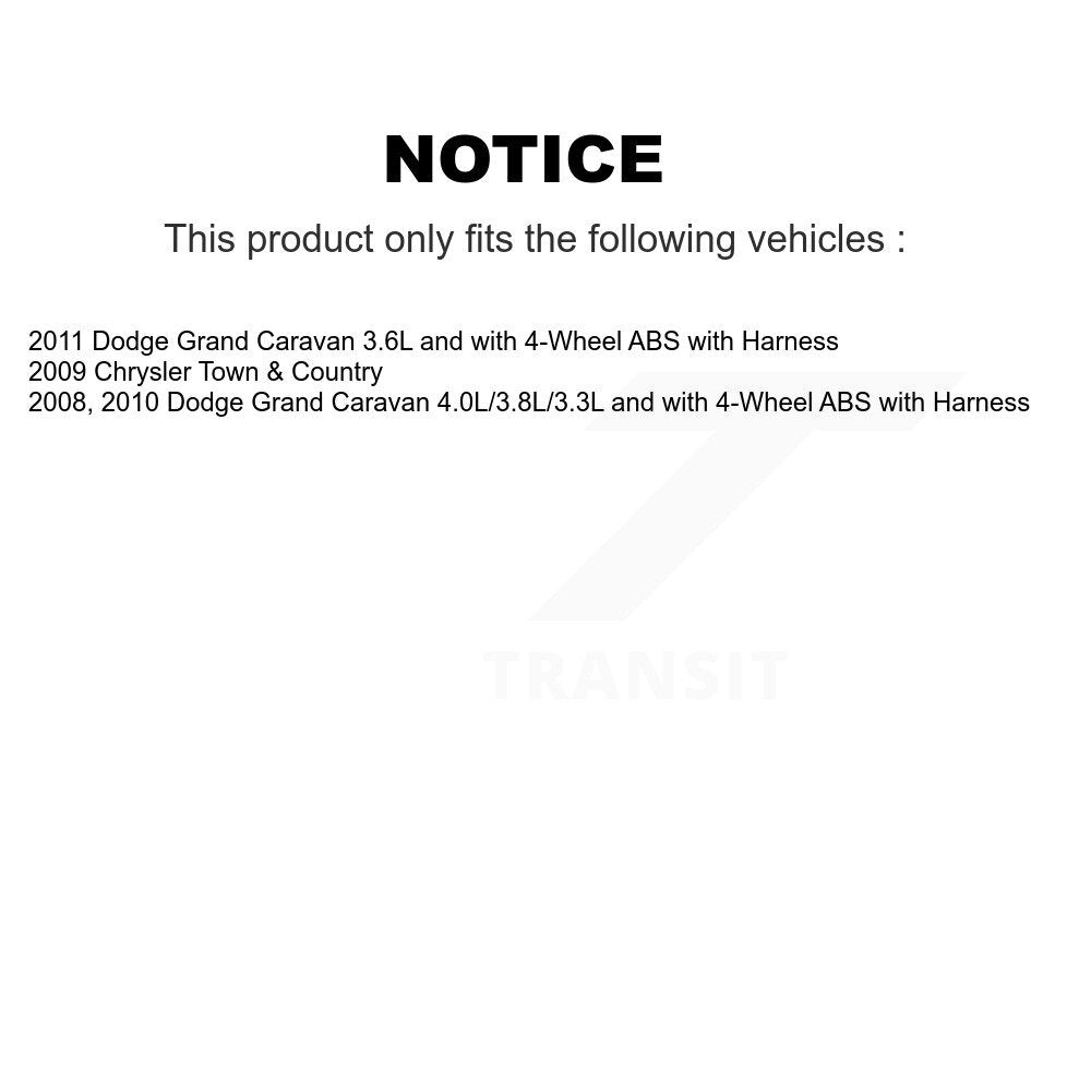 Kit de capteurs supplémentaires pour roulement de moyeu de roue arrière, pour Dodge Grand Caravan Chrysler Town &