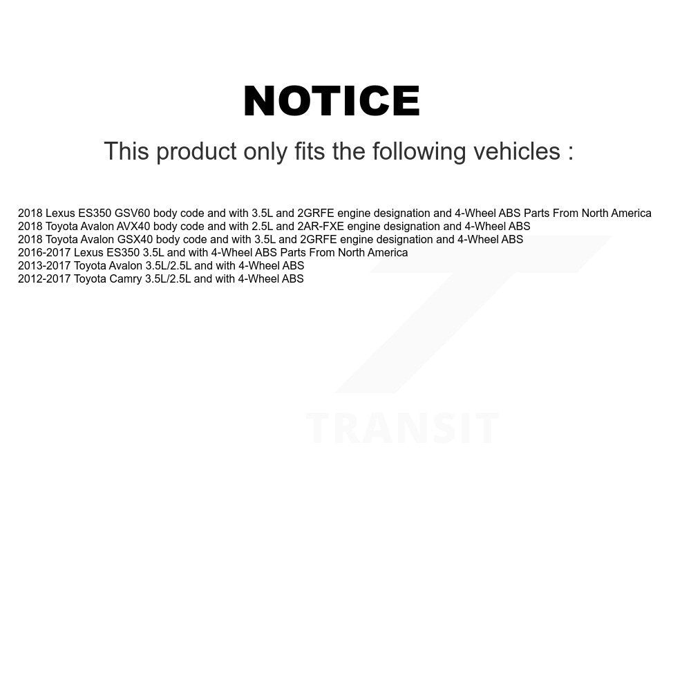 Kit de capteur ABS supplémentaire, roulement de moyeu de roue arrière, pour Toyota Camry Lexus ES350 Avalon