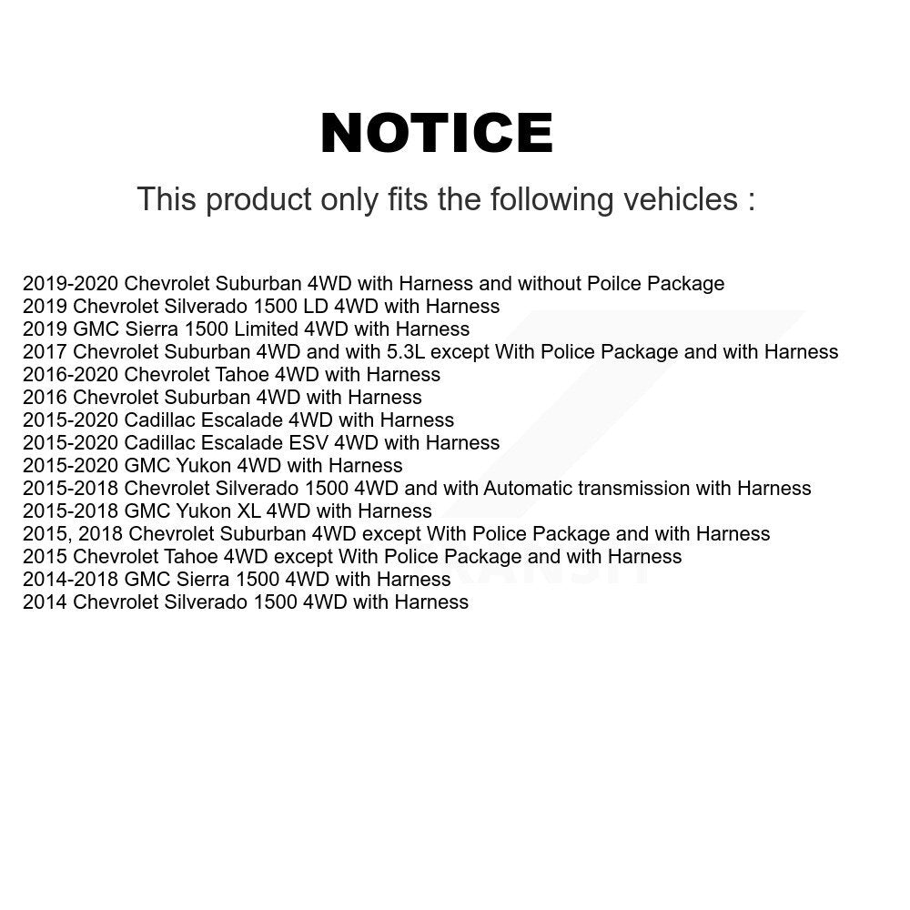 Kit de capteur supplémentaire de roulement de moyeu de roue avant, pour GMC Chevrolet Sierra 1500 Silverad