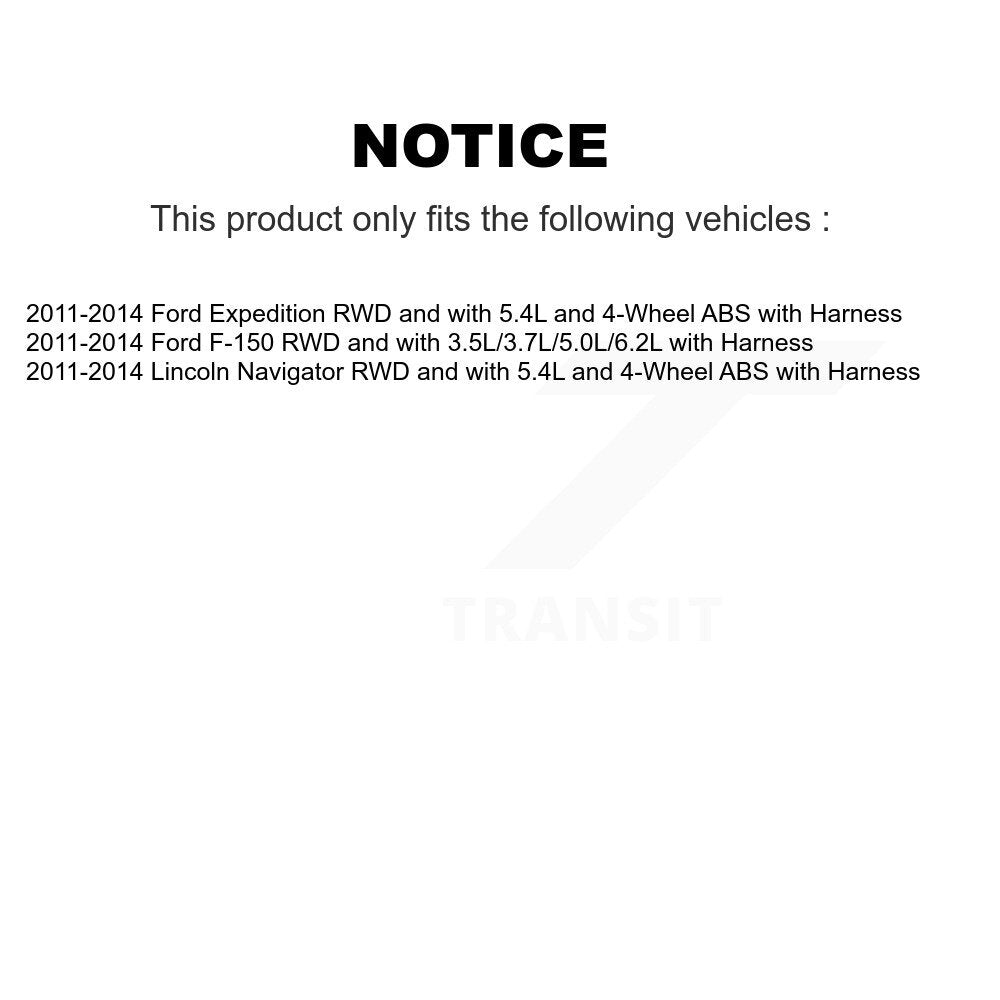 Kit de roulement de moyeu de roue avant et capteur ABS supplémentaire pour Ford F-150 Expedition Lincol