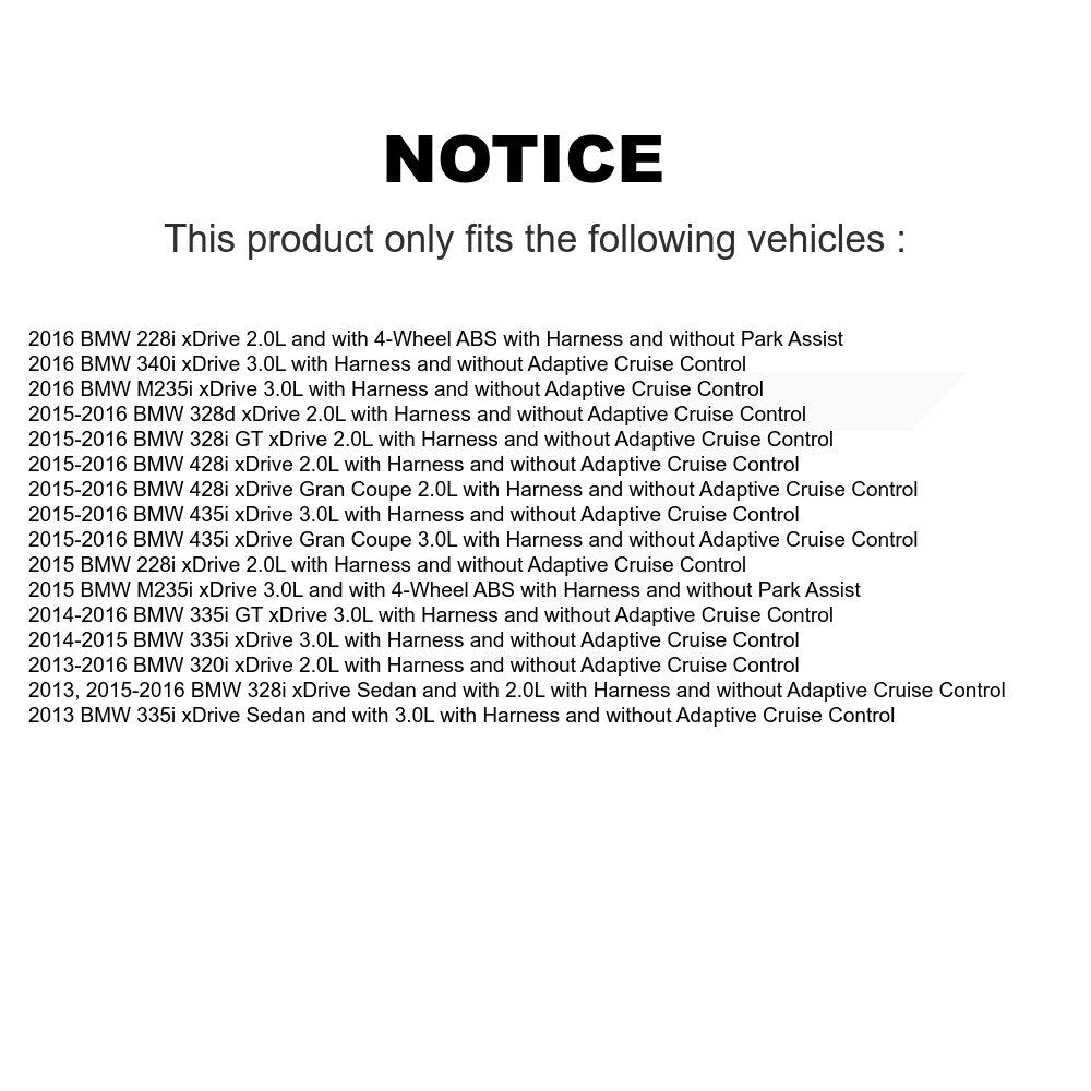 Kit de capteur de roulement de moyeu de roue avant, pour BMW 328i xDrive 320i 335i 228i 428i Gran