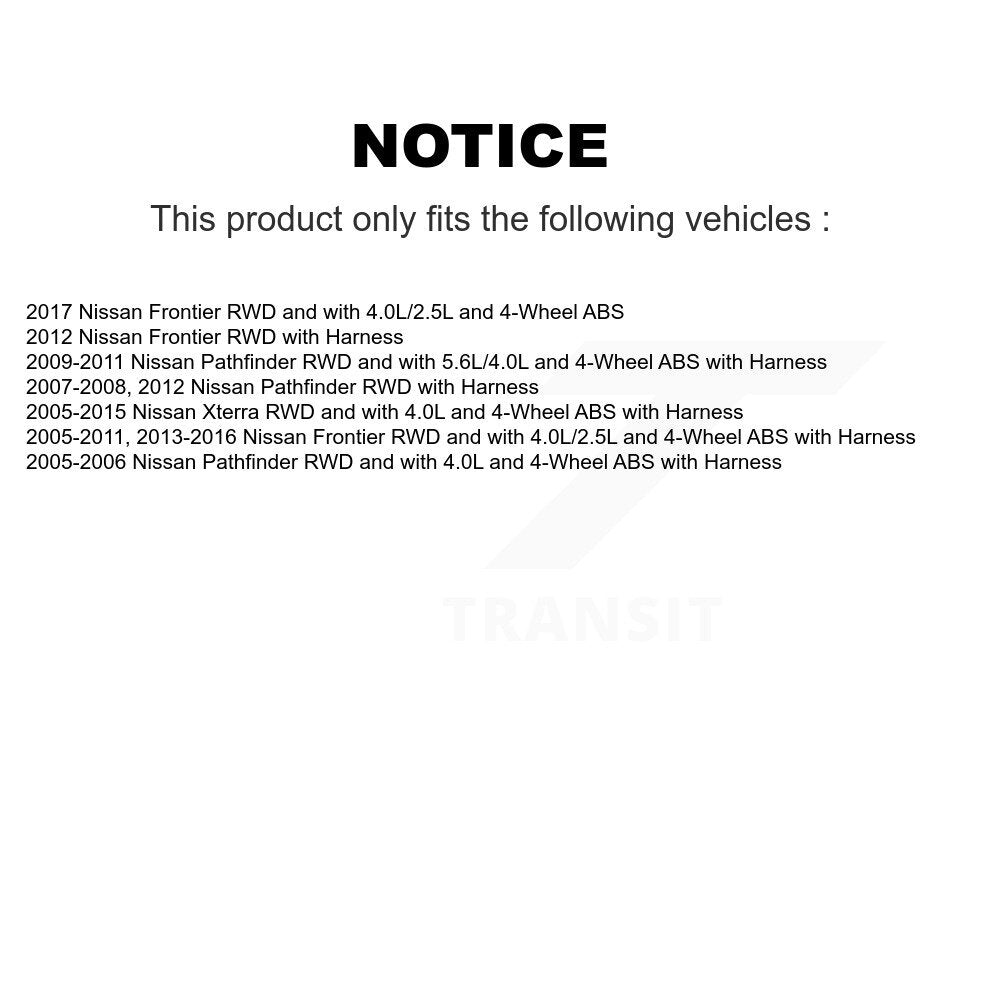 Kit de roulement de moyeu de roue avant et capteur supplémentaire pour Nissan Frontier Pathfinder Xterr
