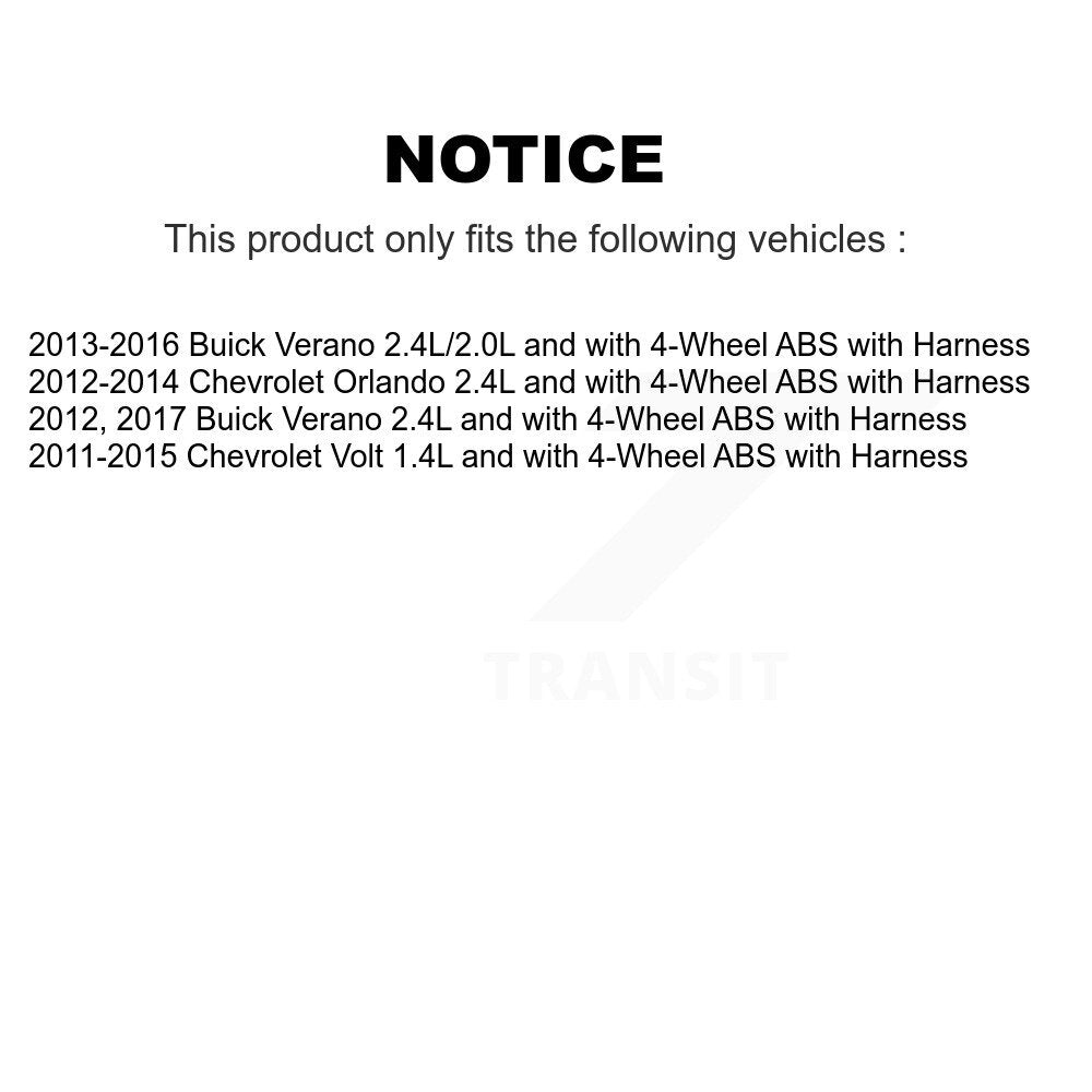Kit de roulement de moyeu de roue avant et capteur ABS, pour Buick Verano Chevrolet Orlando Vol