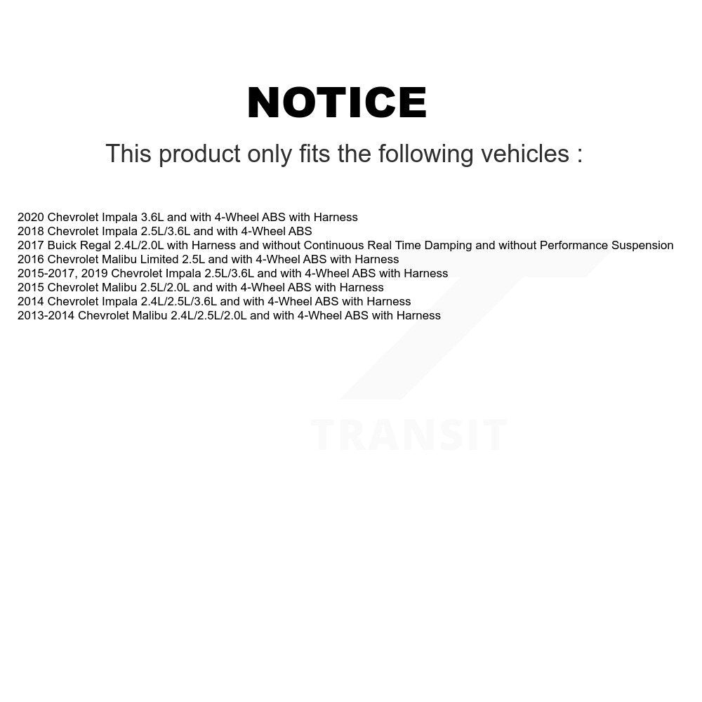 Kit de capteur ABS de roulement de moyeu de roue avant, pour Chevrolet Malibu Impala Limited Buic