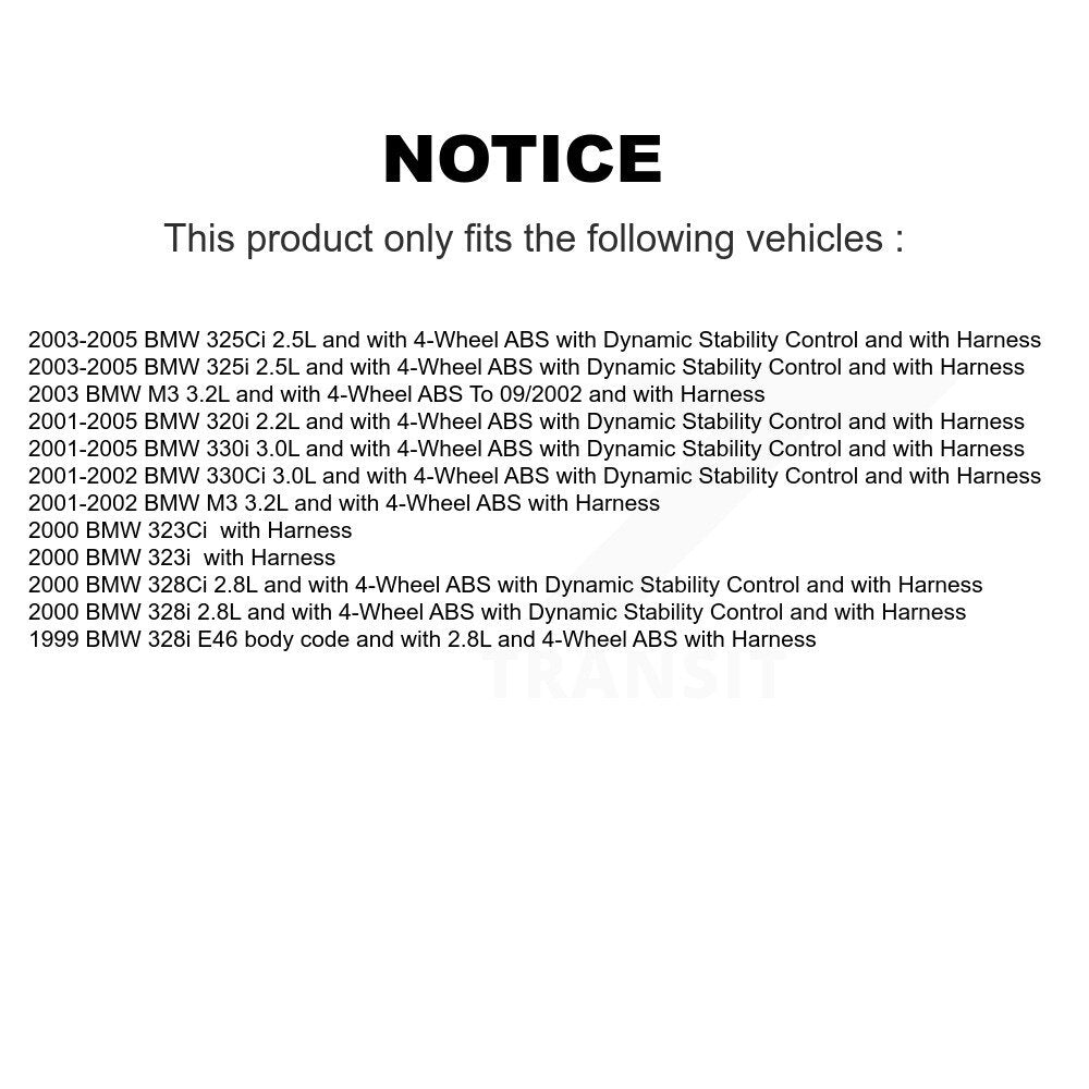 Kit de roulement et capteur de moyeu de roue avant, pour BMW 325i 325Ci 320i 330Ci M3 330i 328i