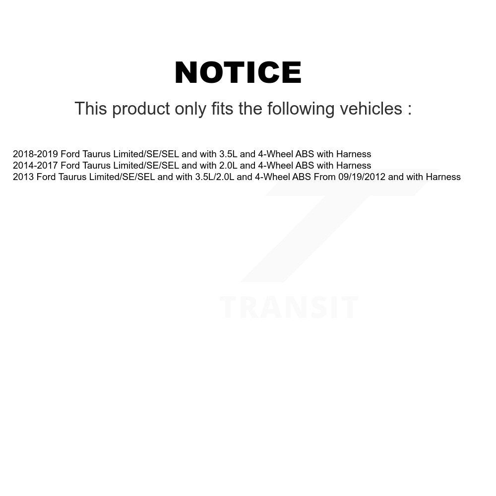 Kit de roulement de moyeu de roue avant et capteur ABS pour Ford Taurus K7S-101957