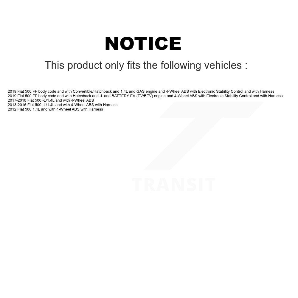 Kit de roulement de roue avant et capteur ABS pour Fiat 500 K7S-102076