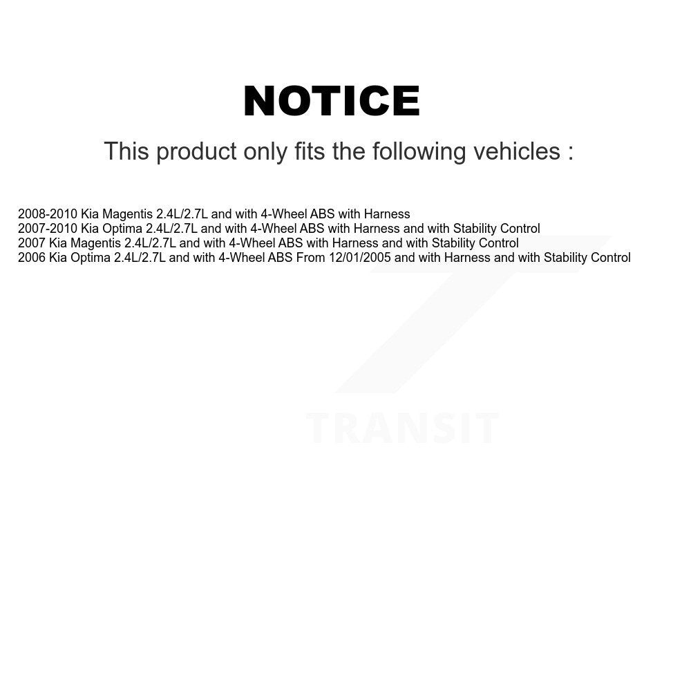 Kit de roulement de roue avant et capteur ABS pour Kia Optima Magentis K7S-102213