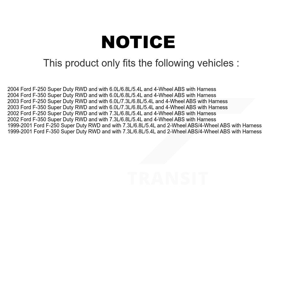Kit de roulement de moyeu de roue avant et capteur ABS supplémentaire, pour Ford F-350 Super Duty F-25