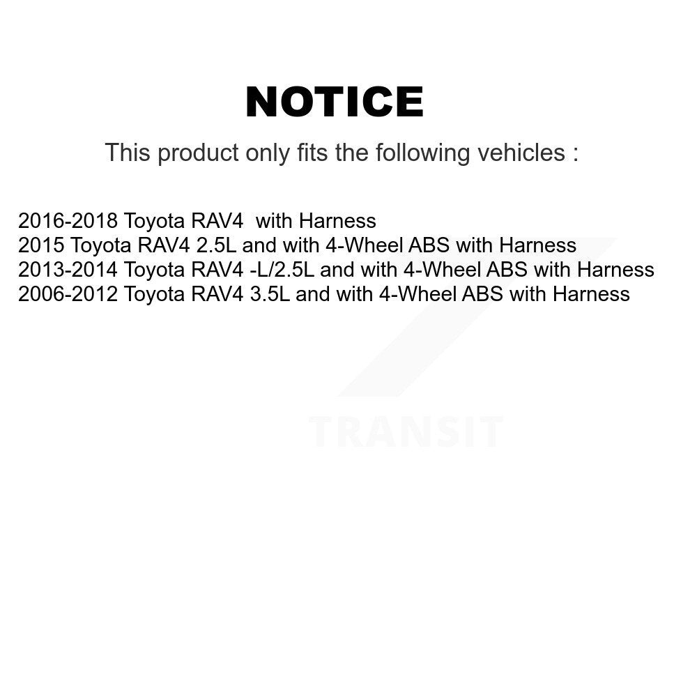 Kit de roulement de moyeu de roue avant et capteur ABS pour Toyota RAV4 avec harnais
