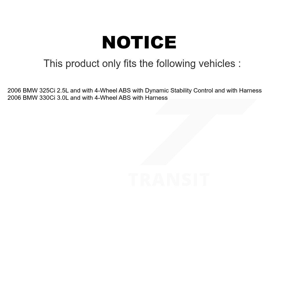 Kit de roulement de moyeu de roue avant et capteur ABS pour BMW 325Ci 330Ci 2006 K7S-102397
