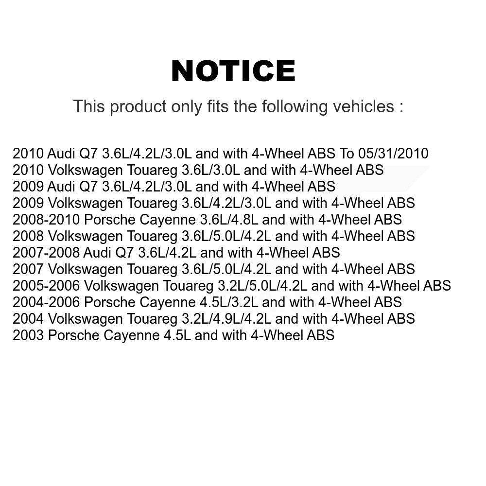 Kit de roulement et de capteurs de roue avant, pour Porsche Cayenne Volkswagen Touareg Audi Q7