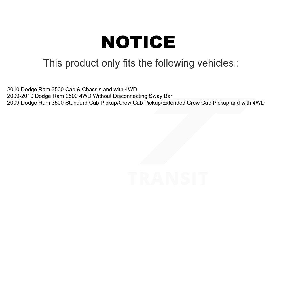 Ensemble de roulement de moyeu avant et Kit de liaison pour Dodge Ram 2500 3500 K7T-100725